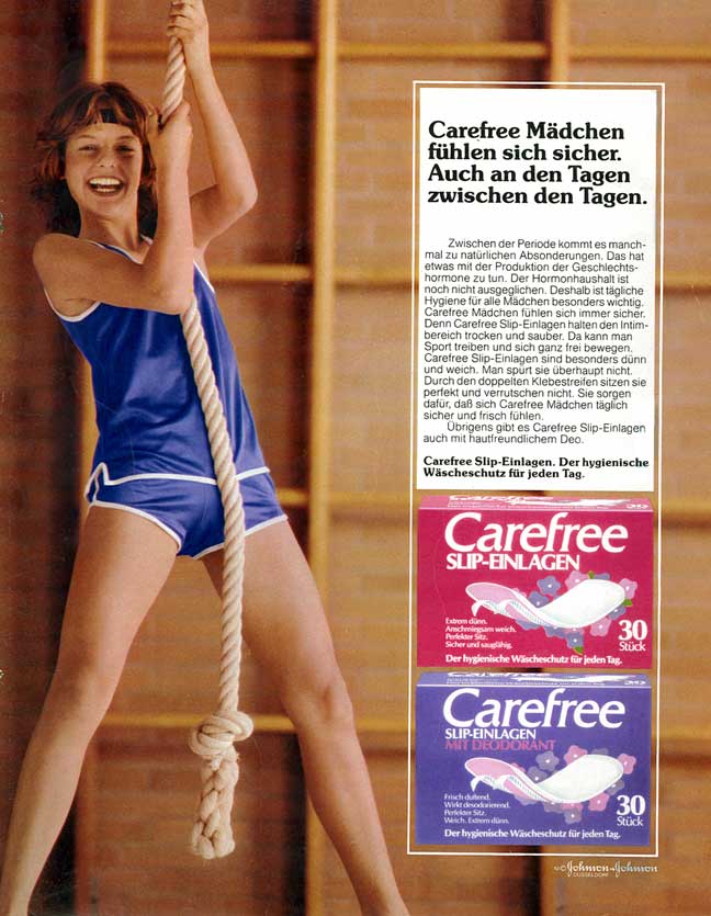 Ad for Carefree pantyliner, 1983, Germany, at MUM