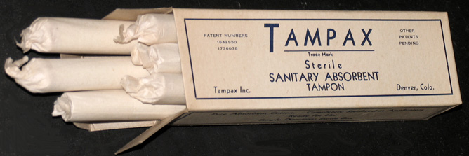The first Tampax? An early (1931-33?) Tampax tampons at Museum of Menstruation and Health